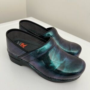 Dansko XP Patent Leather Clogs Teal Blue Size 5.5 - 6 US 36 EU